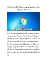 Object Dock 2.0 - Thanh công cụ đẹp mắt và hữu dụng cho Windows- P1 ppt