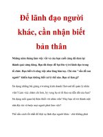 Để lãnh đạo người khác, cần nhận biết bản thân ppsx