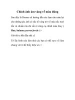 Chỉnh ảnh ám vàng về màu đúng- P1 pptx