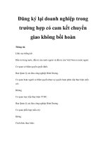 Đăng ký lại doanh nghiệp trong trường hợp có cam kết chuyển giao không bồi hoàn ppt