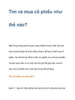 Tìm và mua cổ phiếu như thế nào? pot