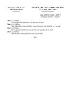 ĐỀ THI HỌC KỲ II MÔN CÔNG NGHỆ 9 NH 2009-2010