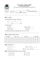 Đề Toán lớp 1(cuối năm)