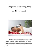 Hiệu quả của massage, xông hơi đối với phụ nữ doc