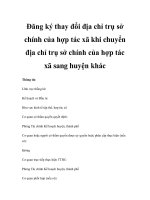 Đăng ký thay đổi địa chỉ trụ sở chính của hợp tác xã khi chuyển địa chỉ trụ sở chính của hợp tác xã sang huyện khác ppsx