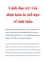 Lãnh đạo trẻ: Gia đình luôn là chỗ dựa về tinh thần doc