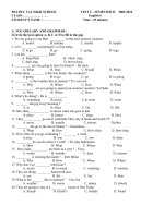 đề KT 1 tiết-HKII CUC HAY