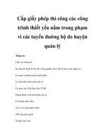 Cấp giấy phép thi công các công trình thiết yếu nằm trong phạm vi các tuyến đường bộ do huyện quản lý ppt