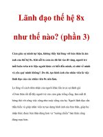 Lãnh đạo thế hệ 8x như thế nào? (phần 3) pot