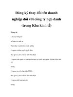 Đăng ký thay đổi tên doanh nghiệp đối với công ty hợp danh (trong Khu kinh tế) doc
