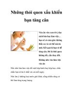Những thói quen xấu khiến bạn tăng cân docx