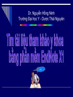 Tìm tại liệu khoa y khoa bằng phần mềm EndNote X1 pps