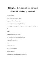 Thông báo thời gian mở cửa tại trụ sở chính đối với công ty hợp danh doc