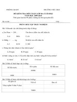 ĐỀ KIỂM TRA MÔN TOÁN CUỐI HK2 LỚP BA