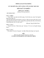 Đáp án Ngữ văn 6năm 2009-2010-Phòng giáo dục Đam Rông