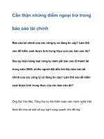 Cẩn thận những điểm ngoại trừ trong báo cáo tài chính pdf
