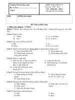 Đề kiểm tra khoa học cuối học kỳ 2 Lớp 5 2009-2010(CKT)*