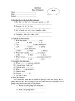 Đề thi Anh Văn kì 2 - lớp 5