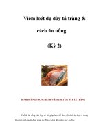 Viêm loét dạ dày tá tràng & cách ăn uống (Kỳ 2) doc