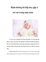 Bệnh đường hô hấp hay gặp ở trẻ em trong mùa mưa pps