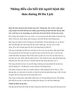 Những điều cần biết khi người bệnh đái tháo đường Đi Du Lịch pot