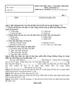 ĐỀ THI SINH 8 HỌC KỲ 2