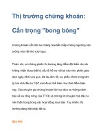 Thị trường chứng khoán: Cẩn trọng 