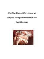 Kinh nghiệm của một hộ nông dân tham gia mô hình chăn nuôi heo thâm canh ppt