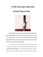 Có thể chữa được bệnh thiếu hormon tăng trưởng potx