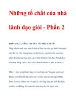 Những tố chất của nhà lãnh đạo giỏi - Phần 2 pps