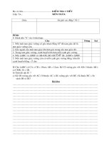 Đề kiểm tra Chương II Hình học 7