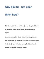 Quỹ đầu tư - lựa chọn thích hợp? ppsx