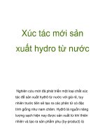 Xúc tác mới sản xuất hydro từ nước potx