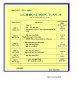 LỊCH HOẠT ĐỘNG TUẦN 35