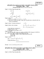 de dap an khao sat toan 8