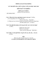 Đáp án Ngữ văn 6 năm 2009-2010-Phòng giáo dục Đam Rông