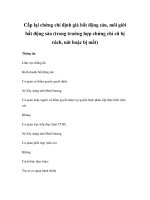 Cấp lại chứng chỉ định giá bất động sản, môi giới bất động sản (trong trường hợp chứng chỉ cũ bị rách, nát hoặc bị mất) ppt