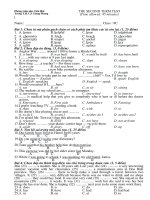 ĐỀ THAM KHẢO HỌC KÌ 2 - LẦN 5 - LỚP 8 - 2009 - 2010