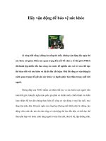 Hãy vận động để bảo vệ sức khỏe docx