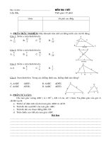 Đề kiểm tra Chương III Hình học 8
