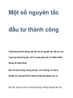 Một số nguyên tắc đầu tư thành công docx