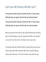 Làm sao để không mất tiền cọc? pot