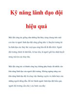 Kỹ năng lãnh đạo đội hiệu quả potx