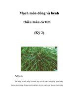 Mạch môn đông và bệnh thiếu máu cơ tim (Kỳ 2) ppt