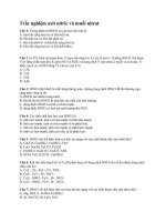 Trắc nghiệm axit nitric và muối nitrat