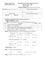 Đề toán thi HK I 07-08