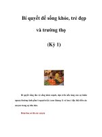 Bí quyết để sống khỏe, trẻ đẹp và trường thọ (Kỳ 1) potx