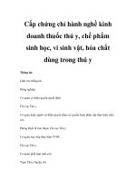 Cấp chứng chỉ hành nghề kinh doanh thuốc thú y, chế phẩm sinh học, vi sinh vật, hóa chất dùng trong thú y ppsx