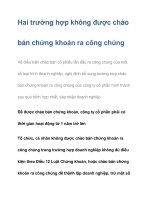 Hai trường hợp không được chào bán chứng khoán ra công chúng pdf