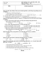 ĐỀ THI HÓA 8 HỌC KỲ 2